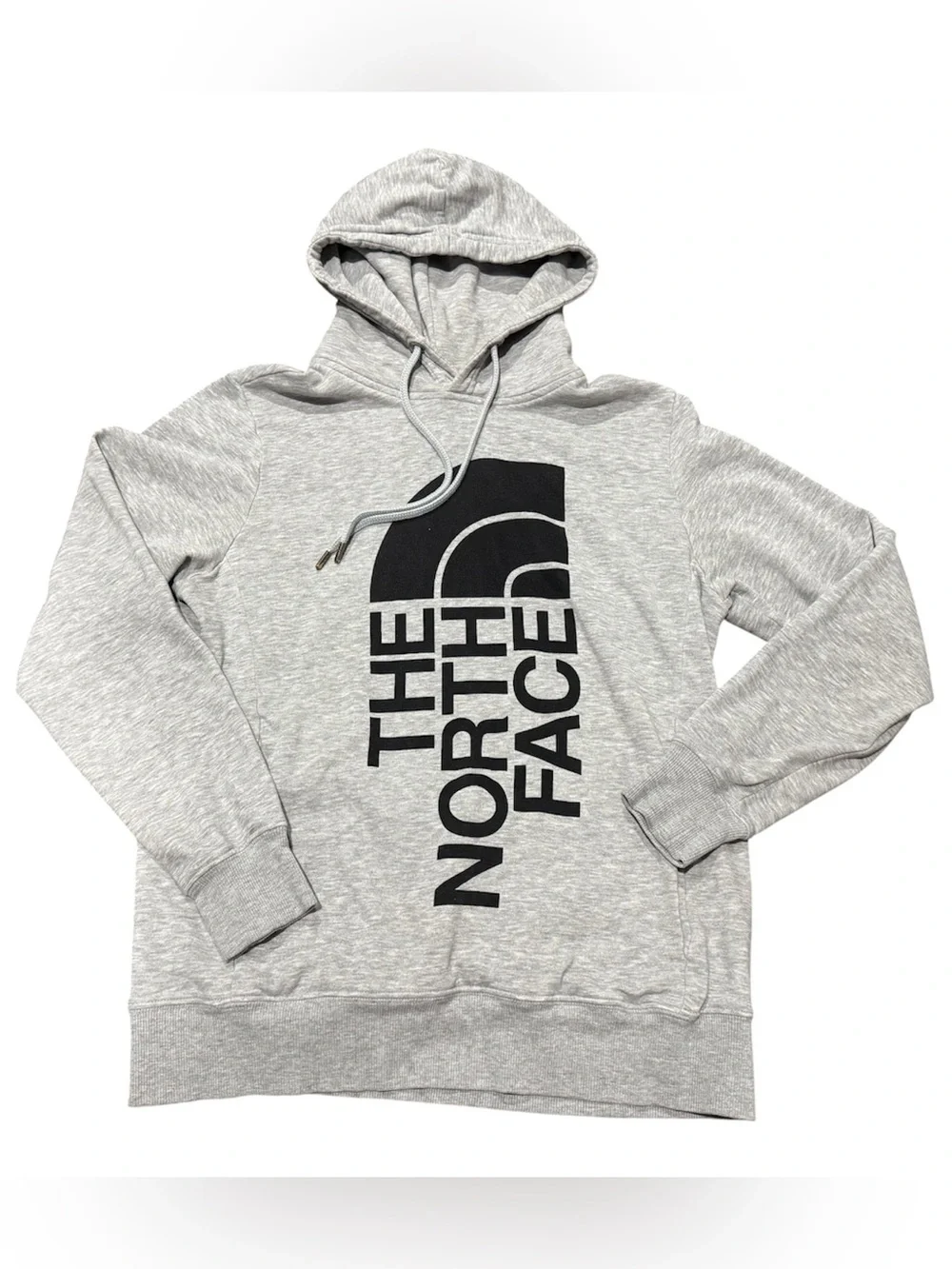 The North Face Womens Gray Long Sleeve Graphic Fleece Pullover Hoodie Size Small
